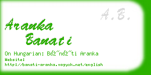 aranka banati business card